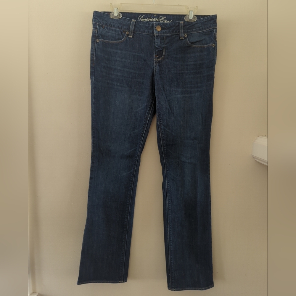 American Eagle Outfitters Dark Blue Straight Leg Jeans